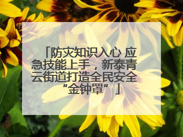 防灾知识入心 应急技能上手，新泰青云街道打造全民安全“金钟罩”