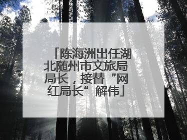 陈海洲出任湖北随州市文旅局局长，接替“网红局长”解伟