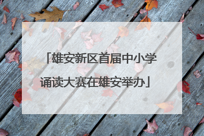 雄安新区首届中小学诵读大赛在雄安举办