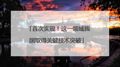 首次实现！这一领域我国取得关键技术突破
