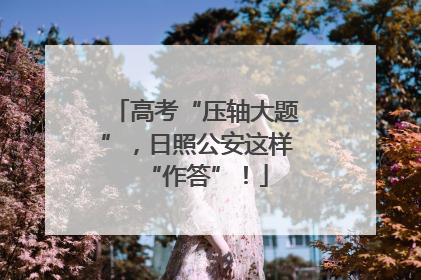 高考“压轴大题”，日照公安这样“作答”！