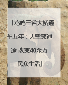 鸡鸣三省大桥通车五年：天堑变通途 改变40余万民众生活