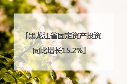 黑龙江省固定资产投资同比增长15.2%