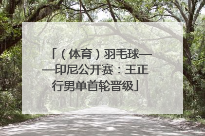 （体育）羽毛球——印尼公开赛：王正行男单首轮晋级
