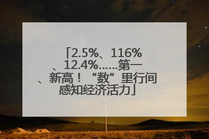 2.5%、116%、12.4%……第一、新高！“数”里行间感知经济活力