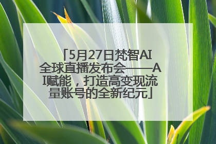 5月27日梵智AI全球直播发布会——AI赋能，打造高变现流量账号的全新纪元