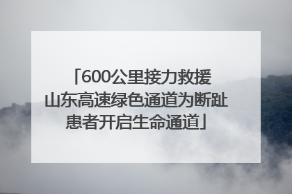 600公里接力救援 山东高速绿色通道为断趾患者开启生命通道